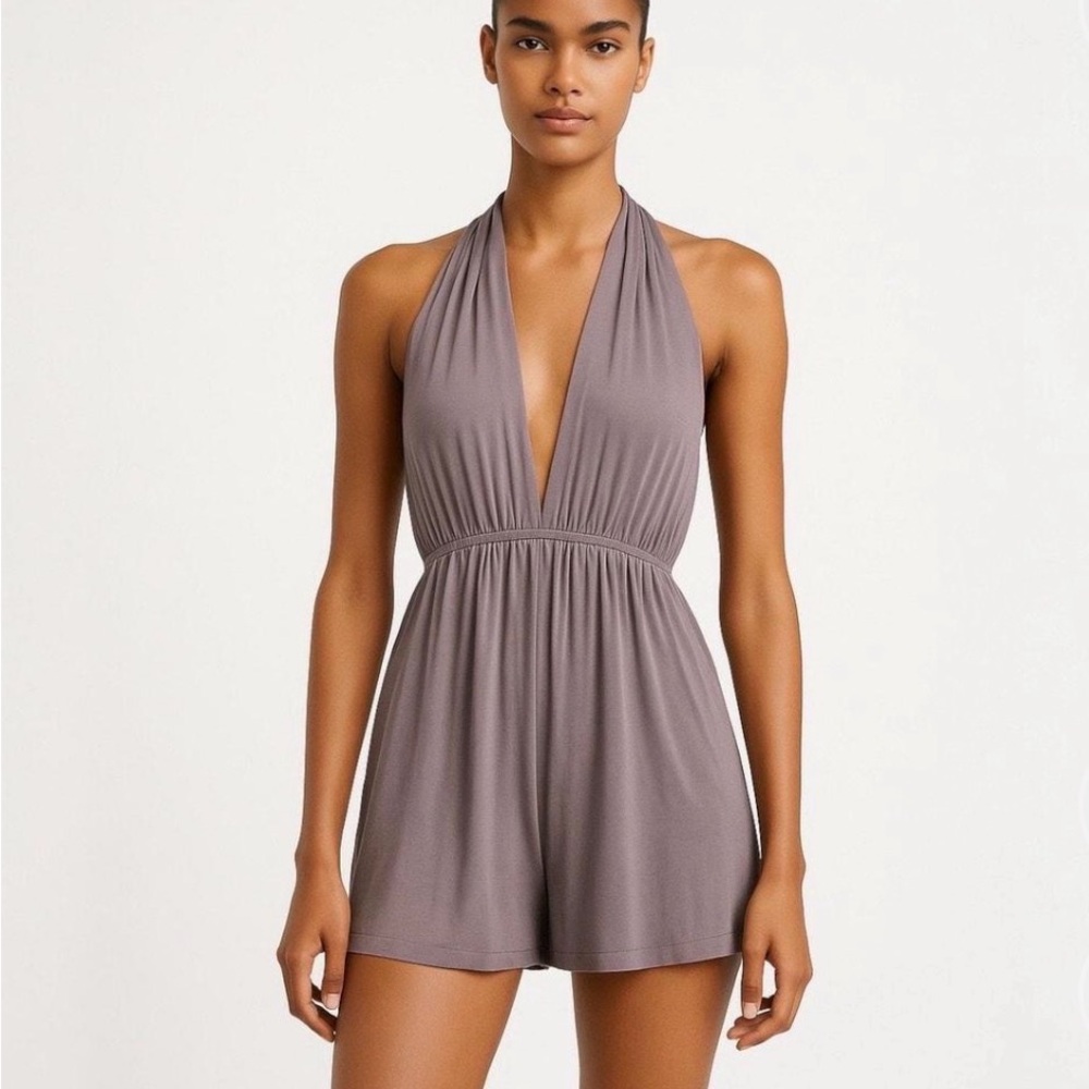 Lulu's Dusty Lavender Halter Romper